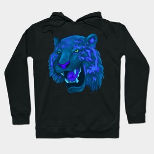 Blue Neon Tiger Hoodie